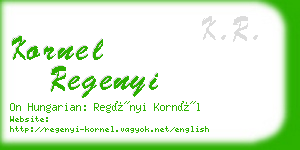 kornel regenyi business card